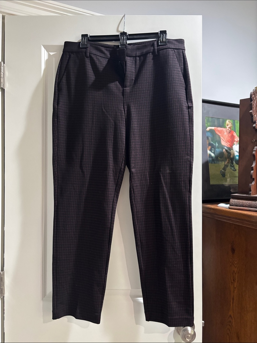 Liverpool Women's Wide Leg Pants in Black Gingham